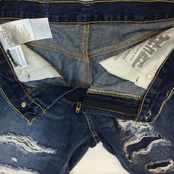 Levi's 511 Shorts W30 Blue Cut Off Distressed Denim New-Mint - Red Tab Levi's - Picture 6 of 12